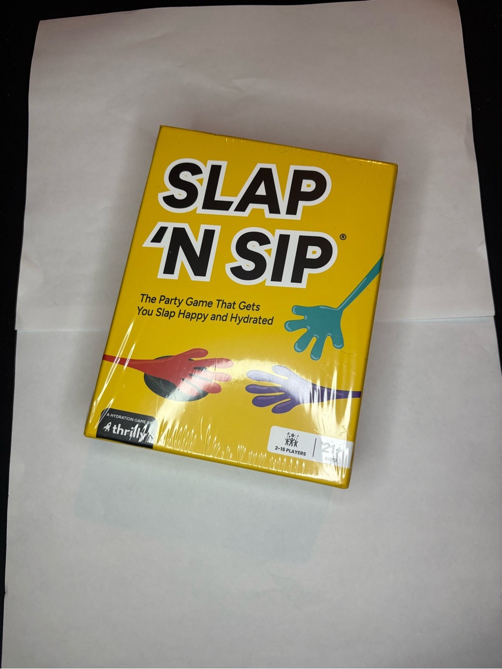 Thrill Slap 'N Sip Party Game - Yellow with Teal & Red Accents